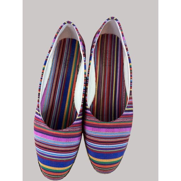 Beacon Women's Striped Multicolor Woven Step In Flats Sz 10N - Picture 5 of 15
